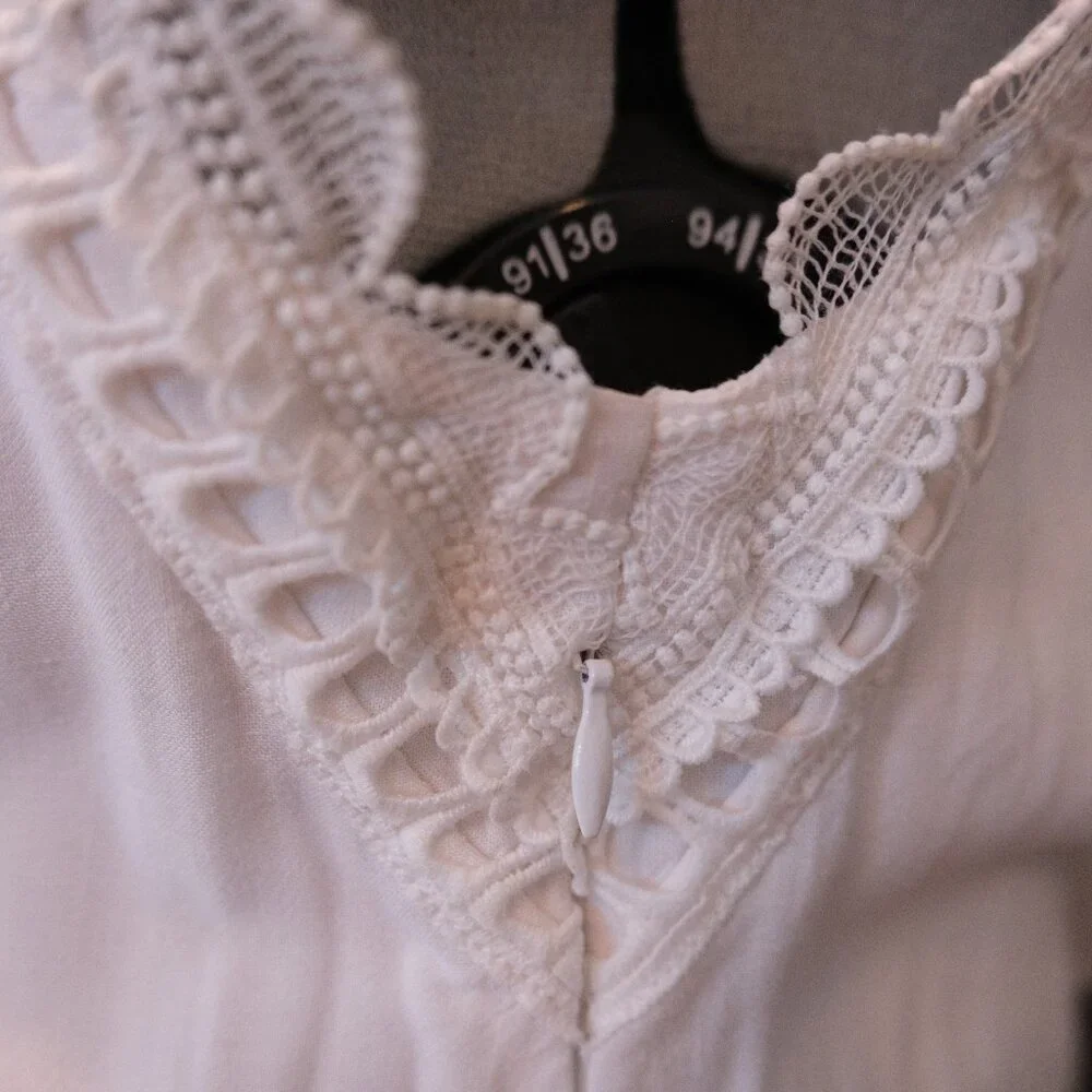 Suncoo Paris White Summer crochet trim sundress - Picture 4 of 6